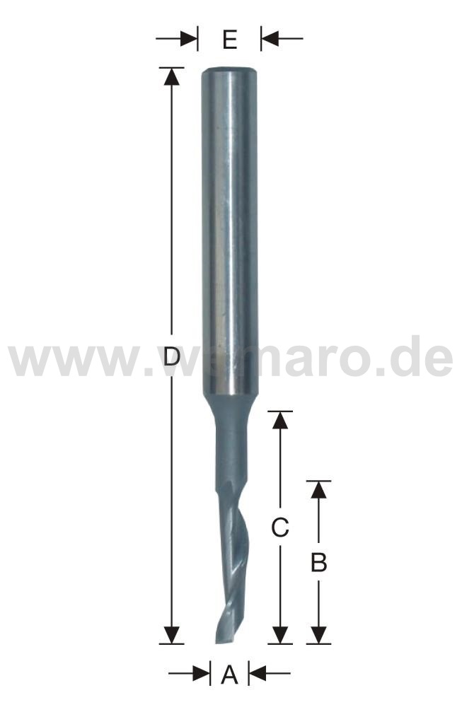 Single flute cutter HSS-E TiCN-coated