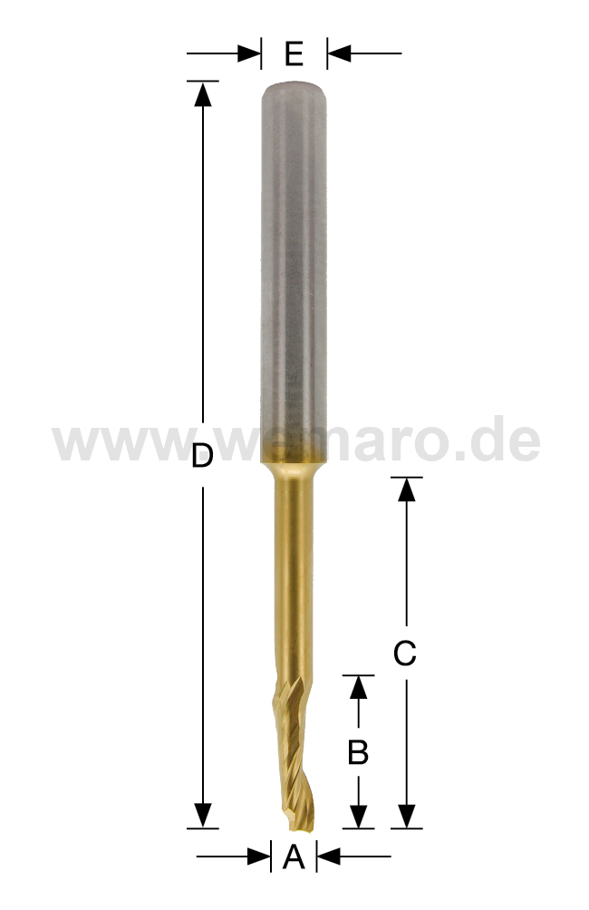 Single Flute Cutters HSS-E – TiN-Coated