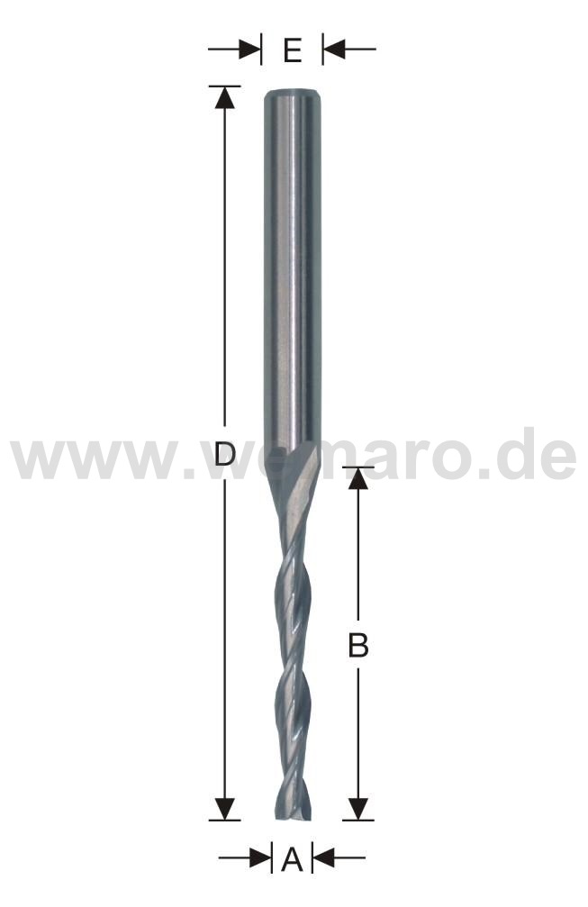 Two-Flute Waterslot Cutter HSS-E - Spiral - For Aluminium
